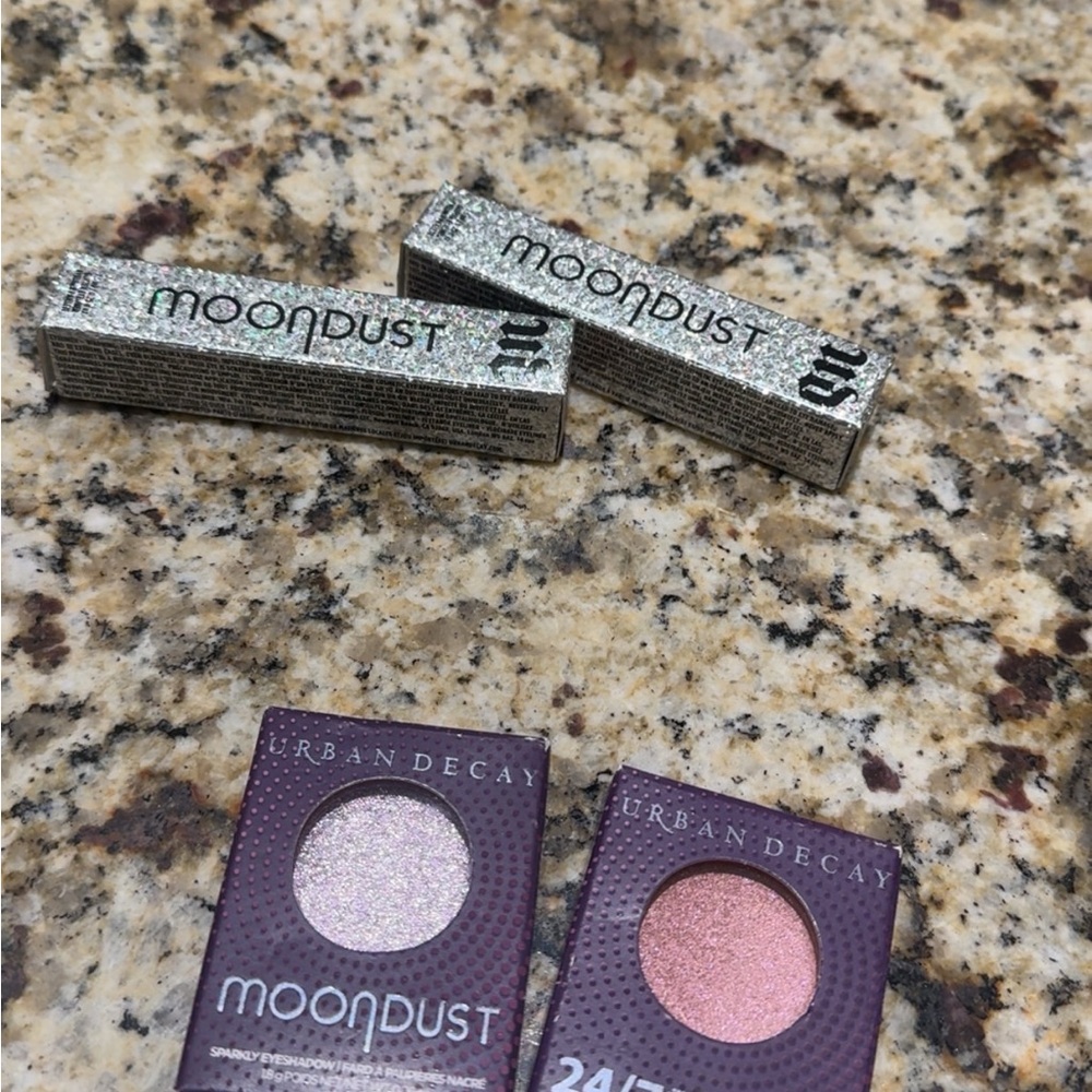 Urban Decay Moondust Eyeshadow Duo - Glittering Silver Purple and Deep Rose